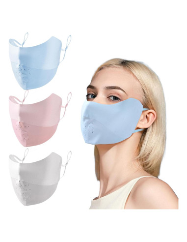 Máscara Facial UV Teaaha 3 Piezas Nylon Reutilizable Pastel