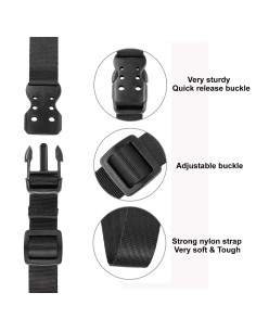 Correas Utilitarias Ayaport 40" Ajustables Nylon Negro 4 Unidades 2