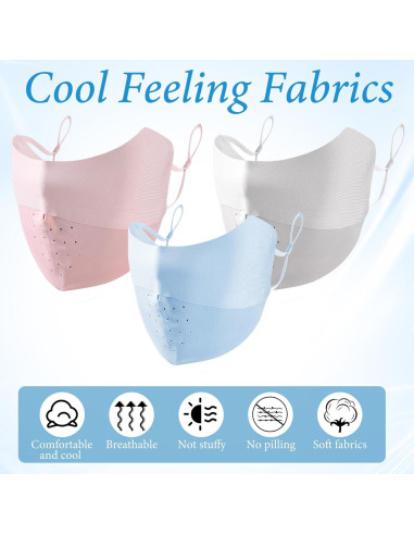 Máscara Facial UV Teaaha 3 Piezas Nylon Reutilizable Pastel