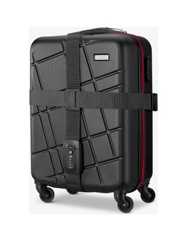 Correa de Equipaje Navaris con Candado y Etiqueta ID - Negro