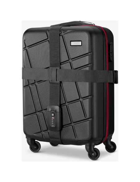 Correa de Equipaje Navaris con Candado y Etiqueta ID - Negro