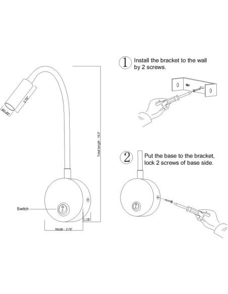 Aplique de Pared LED Ageselighting 3W Blanco Cálido 3000K