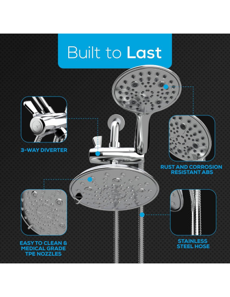 Cabezal de Ducha Doble SparkPod 55 Modos Cromo Pulido 1.4 kg