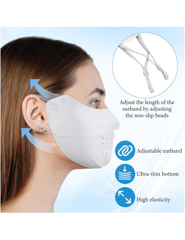 Máscara Facial UV Teaaha 3 Piezas Nylon Reutilizable Pastel