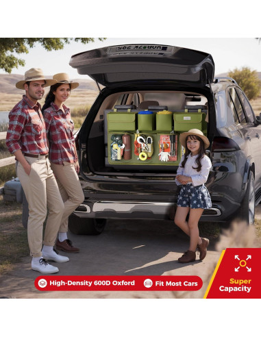 Organizador Colgante de Maletero SURDOCA Verde Militar 90x46 cm