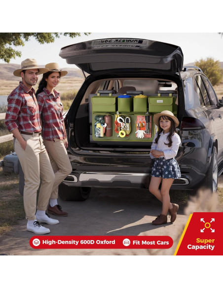 Organizador Colgante de Maletero SURDOCA Verde Militar 90x46 cm