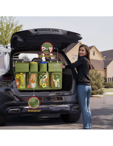 Organizador Colgante de Maletero SURDOCA Verde Militar 90x46 cm