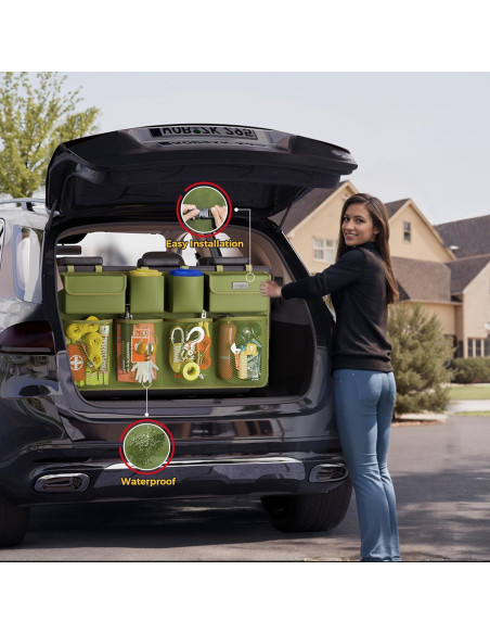 Organizador Colgante de Maletero SURDOCA Verde Militar 90x46 cm