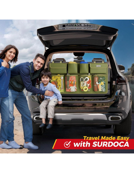 Organizador Colgante de Maletero SURDOCA Verde Militar 90x46 cm