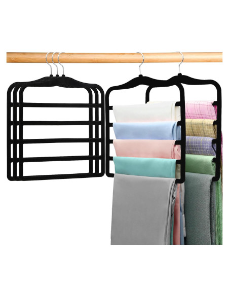 Perchas para Pantalones CLODSPAC, 5 en 1, Antideslizantes