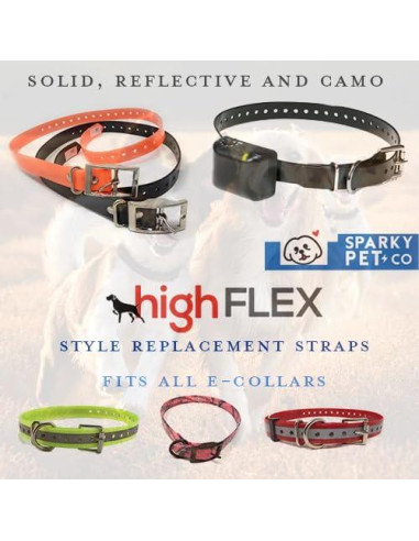 Correa Reflectante Sparky Pet Co 2.54 cm x 76.2 cm Negra