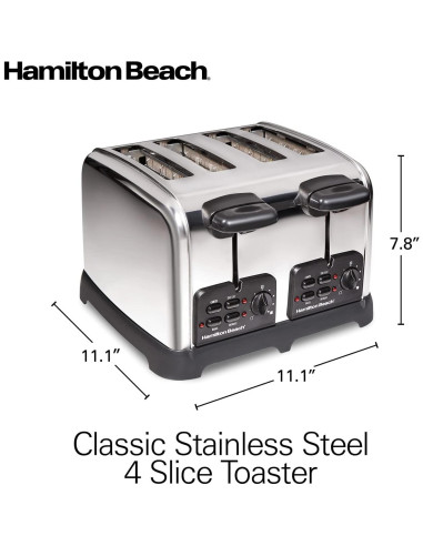 Tostadora Hamilton Beach 24782 Acero Inoxidable 4 Rebanadas