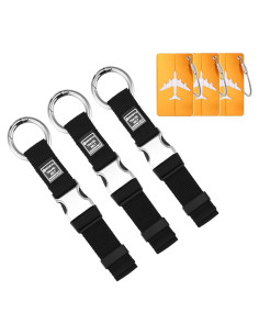Correas de Equipaje FABULWAY 3 Piezas Ajustables Negro