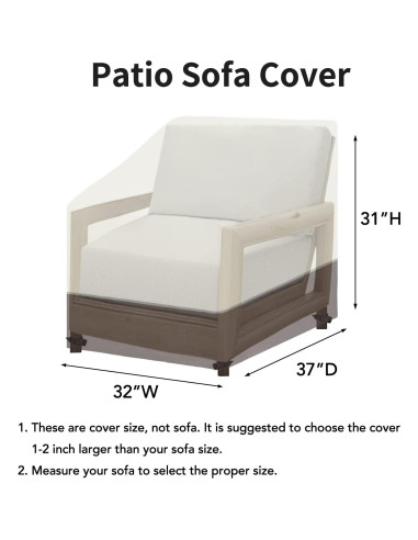 Funda de Silla de Patio Easy-Going Impermeable 81x94x79 cm Beige/Marrón