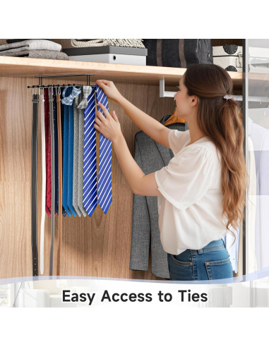 Soporte de Corbatas Loxsun Montado en Pared con 20 Ganchos