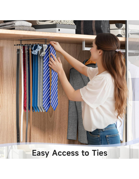 Soporte de Corbatas Loxsun Montado en Pared con 20 Ganchos