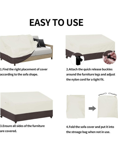 Funda de Silla de Patio Easy-Going Impermeable 81x94x79 cm Beige/Marrón