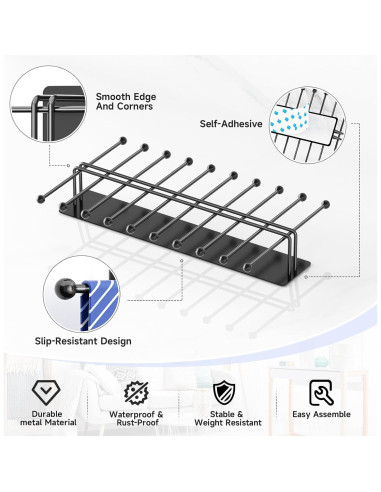 Soporte de Corbatas Loxsun Montado en Pared con 20 Ganchos