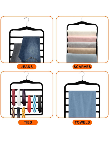 Perchas para Pantalones CLODSPAC, 5 en 1, Antideslizantes