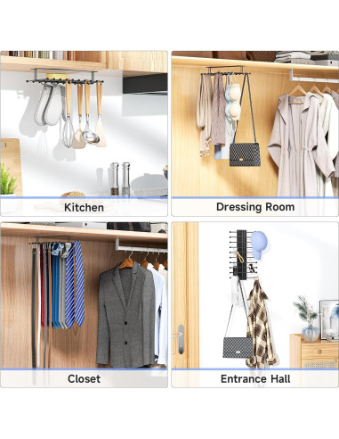 Soporte de Corbatas Loxsun Montado en Pared con 20 Ganchos