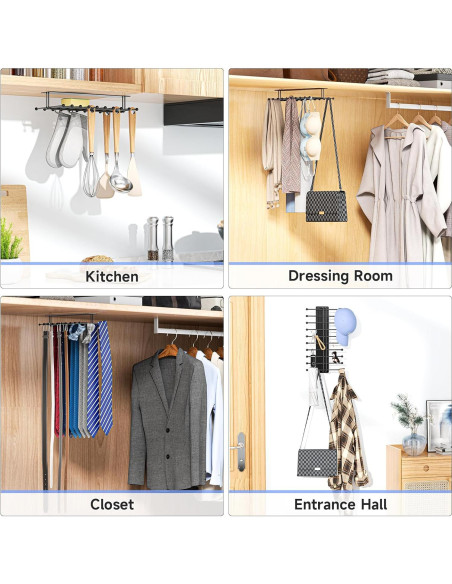 Soporte de Corbatas Loxsun Montado en Pared con 20 Ganchos