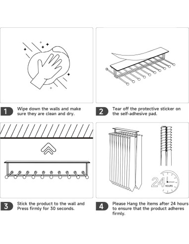 Soporte de Corbatas Loxsun Montado en Pared con 20 Ganchos