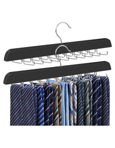 Perchero para Corbatas y Cinturones Cycleacc Negro 2 Paquetes