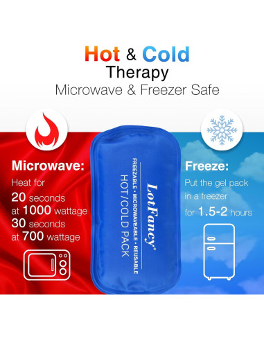 Paquete de Hielo de Gel Reutilizable LotFancy 19x9.5cm 2pc