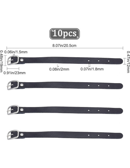 10 Piezas Etiquetas de Equipaje de Cuero GORGECRAFT Ajustables