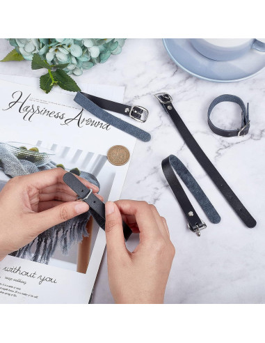 10 Piezas Etiquetas de Equipaje de Cuero GORGECRAFT Ajustables