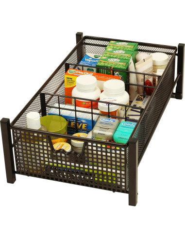 Cesta Deslizante Mediana Deco Brothers con Divisores Bronce