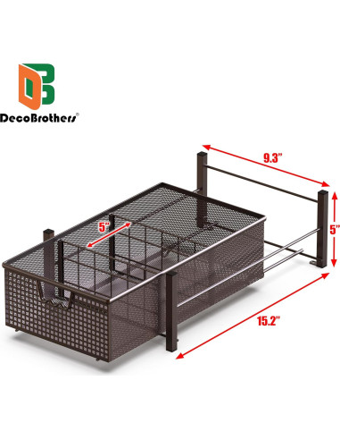 Cesta Deslizante Mediana Deco Brothers con Divisores Bronce