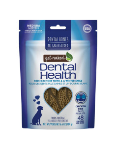 Hueso Dental Mediano Get Naked 188g Sin Granos y Pollo
