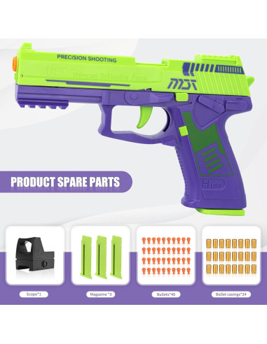 Pistola de Juguete SHOOTOSE USP con 40 Balas de Espuma
