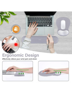 Soporte Reposamuñecas Ergonomico Mosiso para Teclado y Ratón 2