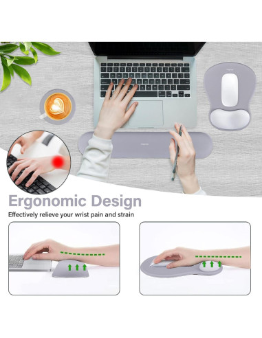 Soporte Reposamuñecas Ergonomico Mosiso para Teclado y Ratón