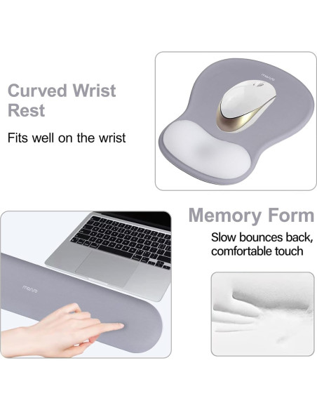 Soporte Reposamuñecas Ergonomico Mosiso para Teclado y Ratón