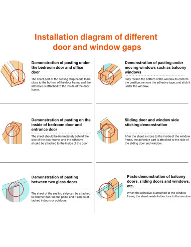 Sello de Burlete YYGCL 2.48m Negro para Puertas y Ventanas