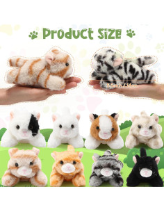 Conjunto de 10 Gatitos de Peluche Lenwen Suaves 14 cm 2