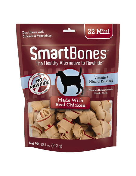 SmartBones Mini Chews 32 Unidades Pollo Real Sin Rawhide