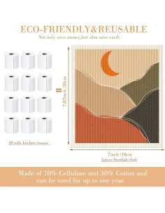 6 Paños de Cocina Reutilizables Cunhill Arte Abstracto 20x18cm 2