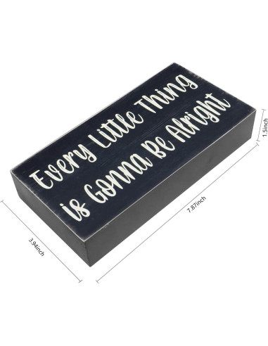 Señal de Madera Esur Cada Pequeña Cosa Va a Estar Bien 20x10 cm