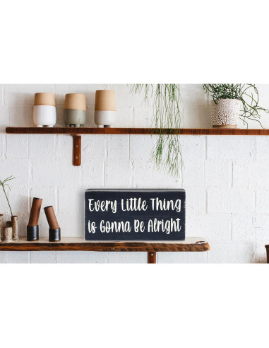 Señal de Madera Esur Cada Pequeña Cosa Va a Estar Bien 20x10 cm