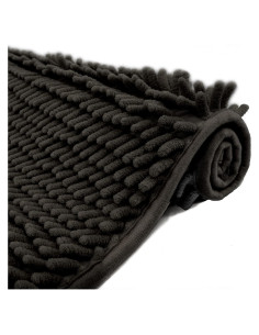 Alfombra de Baño Antideslizante Eanpet Chenille 40x60cm Negro