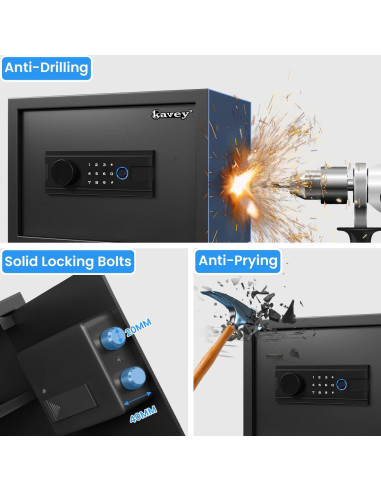 Caja Fuerte Biométrica Kavey K-25W 0.8 m con Alarma