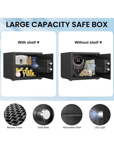 Caja Fuerte Biométrica Kavey K-25W 0.8 m con Alarma