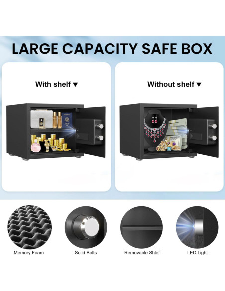 Caja Fuerte Biométrica Kavey K-25W 0.8 m con Alarma