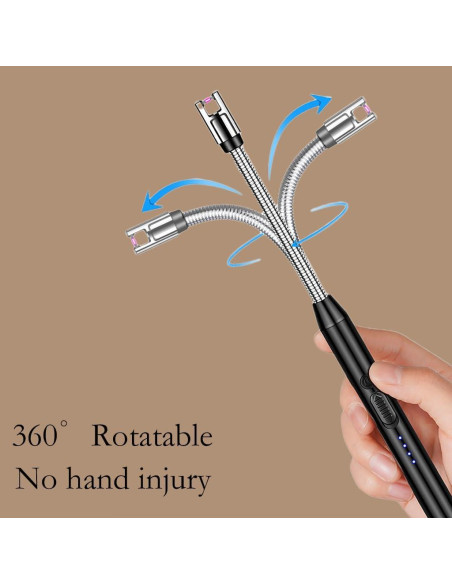 Encendedor Eléctrico Mosheehdor Negro Recargable USB a Prueba de Viento