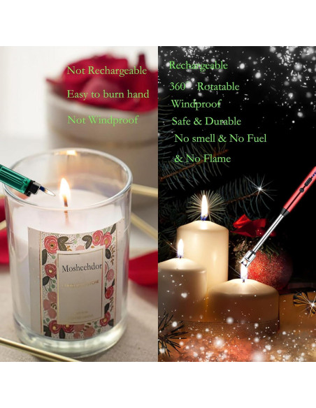 Encendedor Eléctrico Mosheehdor Negro Recargable USB a Prueba de Viento