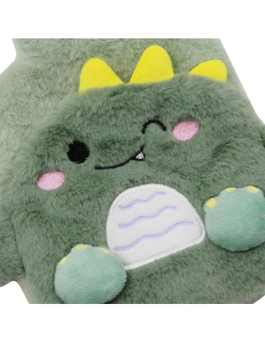 Botella de Agua Caliente MOSSTYYUS Dinosaurio 400 ML con Funda